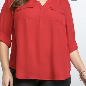 Torrid Dark Red Georgette Blouse